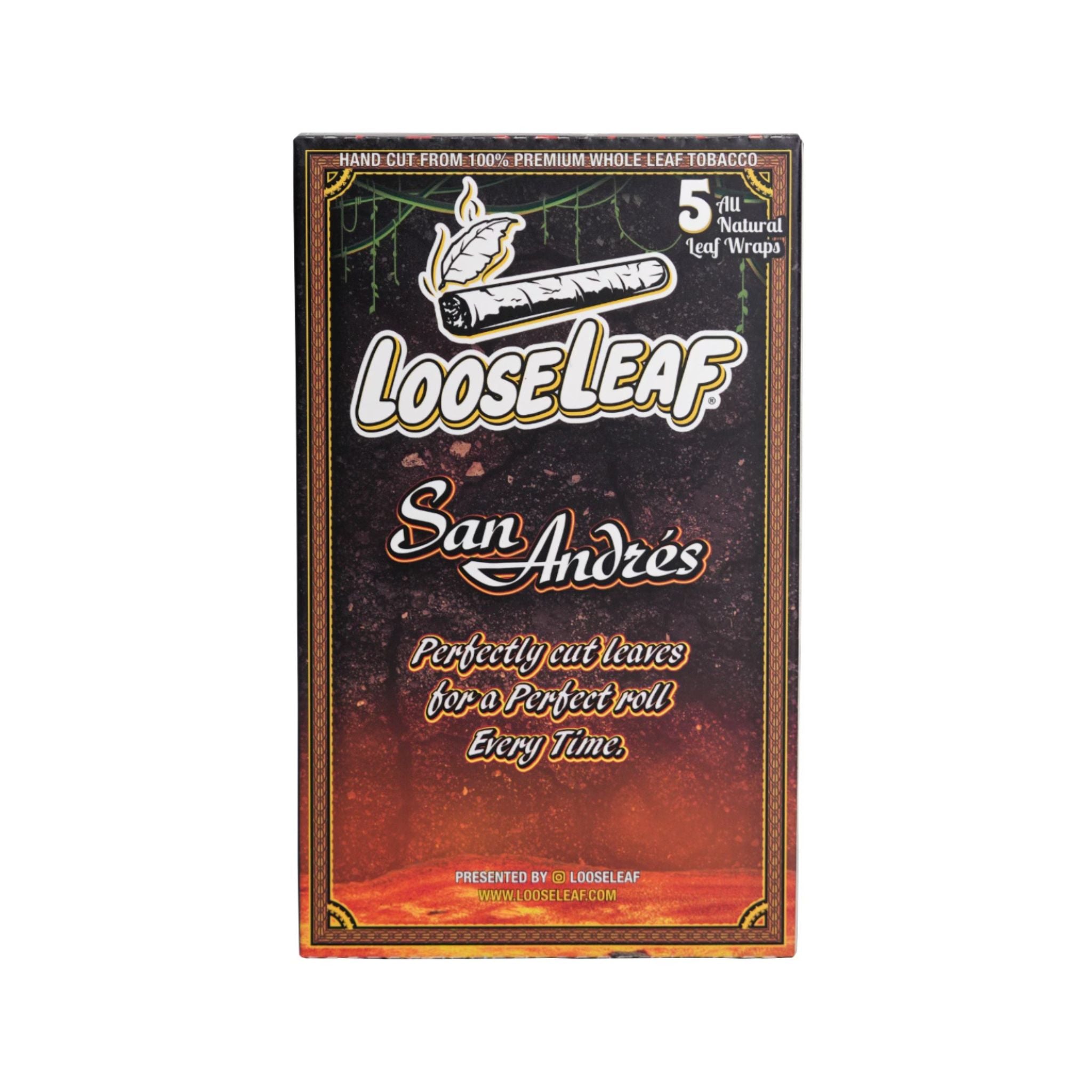 LooseLeaf San Andrés rolling wraps, crafted from high-quality natural leaf. Perfectly cut for a premium, slow-burning smoking experience.
