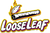 LooseLeaf logo with flaming blunt and neon Gross-inspired outline in yellow, pink, and black – premium rolling brand design