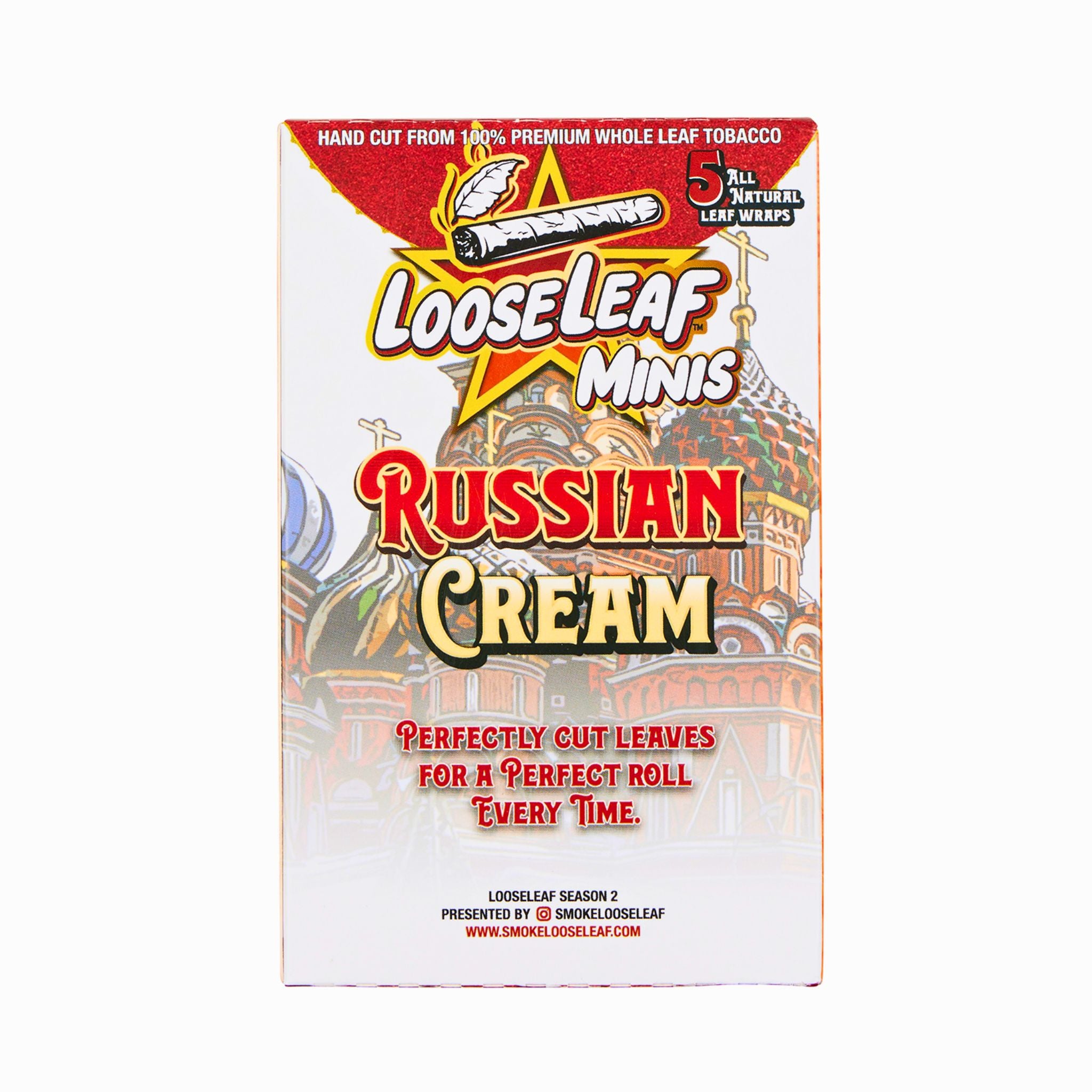 Back view of Russian Cream Minis box with packaging details