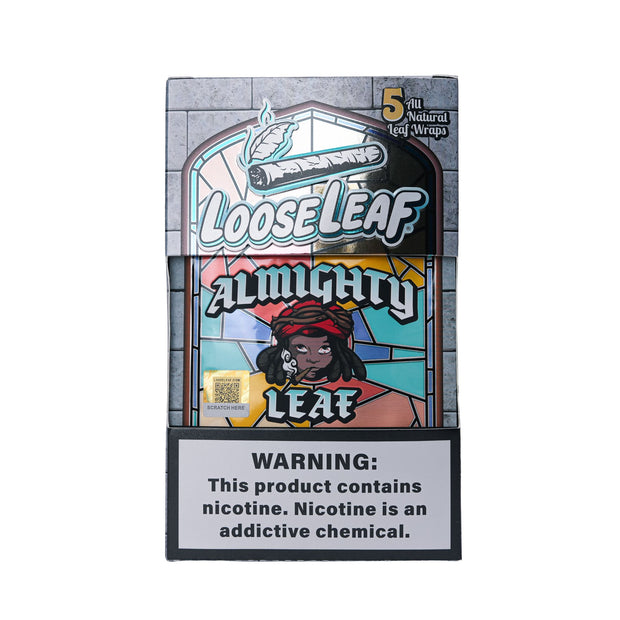 LooseLeaf x Chief Keef Almighty Leaf Wraps pack with signature stained-glass design. Crafted from all-natural leaves for a smooth, luxury smoking experience.