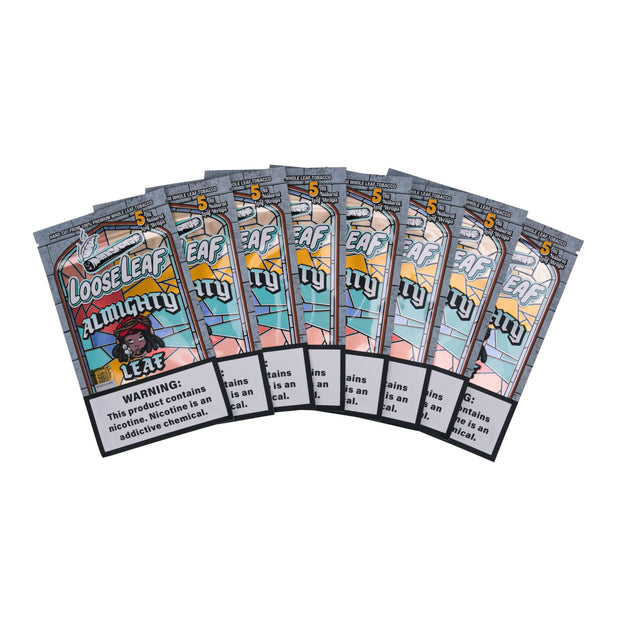 LooseLeaf x Chief Keef Almighty Leaf Wraps, elegantly displayed in a fan layout. Premium-crafted, all-natural leaf wraps designed for a smooth smoking experience.