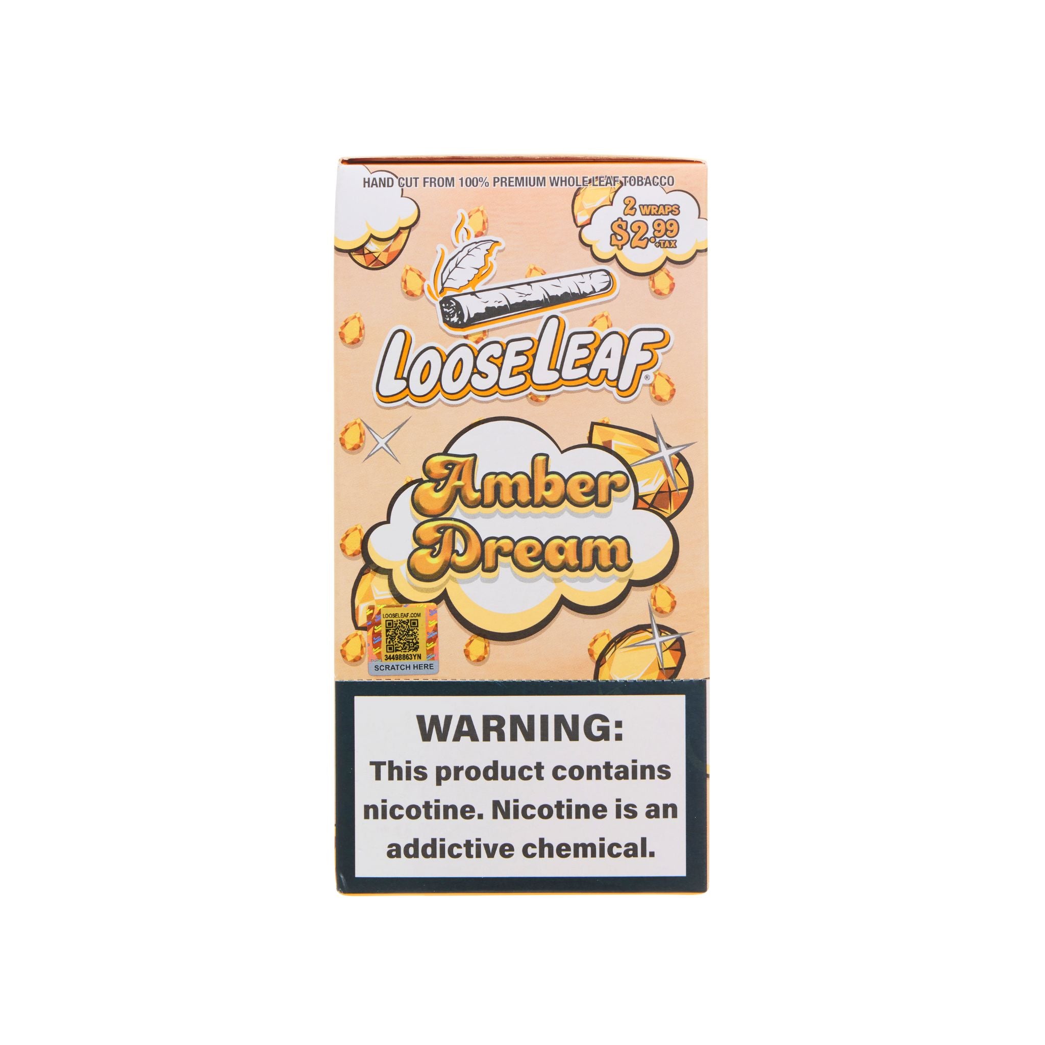 LooseLeaf Amber Dream premium rolling wraps from the Dreamline Collection. Crafted for a smooth-smoking experience with rich, slow-burning quality.
