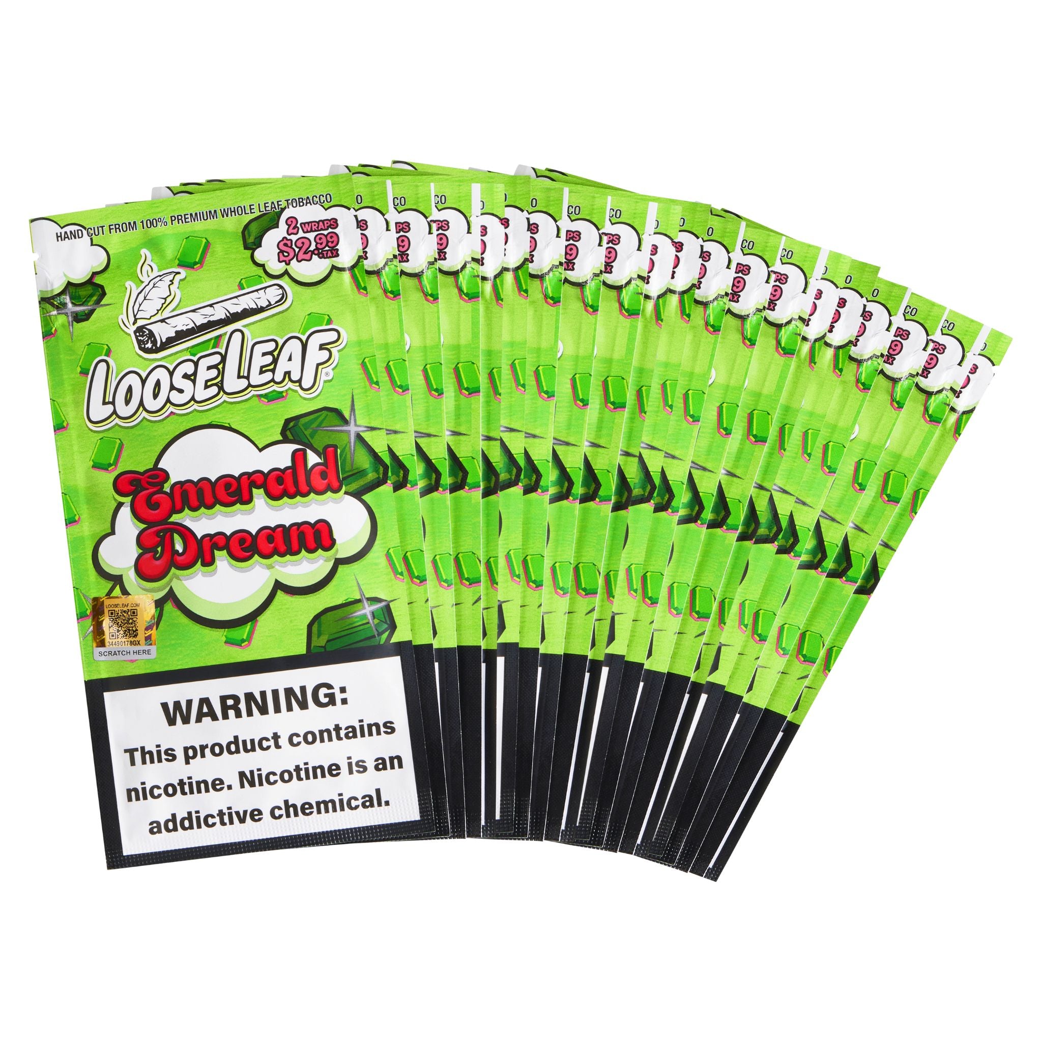 LooseLeaf Emerald Dream premium-crafted rolling wraps, delivering a smooth, slow-burning smoke with a subtly sweet flavor. Formerly Watermelon Dream.