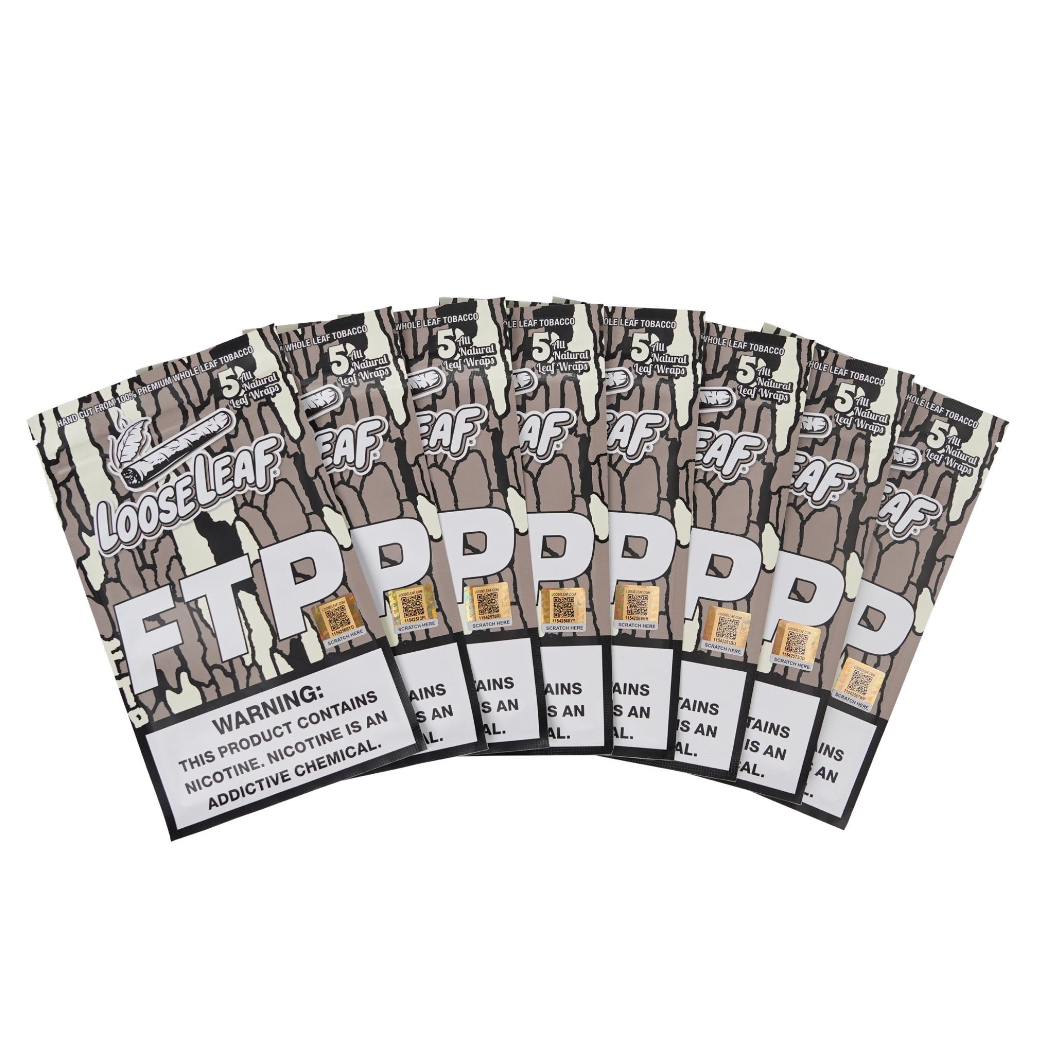 LooseLeaf FTP Tobacco Wraps Limited Edition multi-pack display showcasing premium wrap packaging.