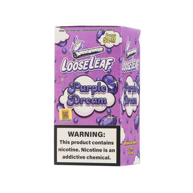 LooseLeaf Purple Dream rolling wraps, elegantly displayed. Premium-crafted, slow-burning wraps designed for a refined smoking ritual.