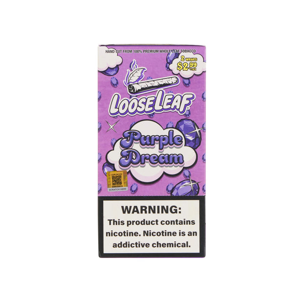 LooseLeaf Purple Dream premium rolling wraps from the Dreamline Collection. Crafted for a smooth, slow-burning smoke with a bold, rich experience.