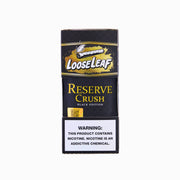 LooseLeaf Reserve Crush Black Edition front box view showcasing premium dark leaf wraps designed for a bold, smooth smoking experience.