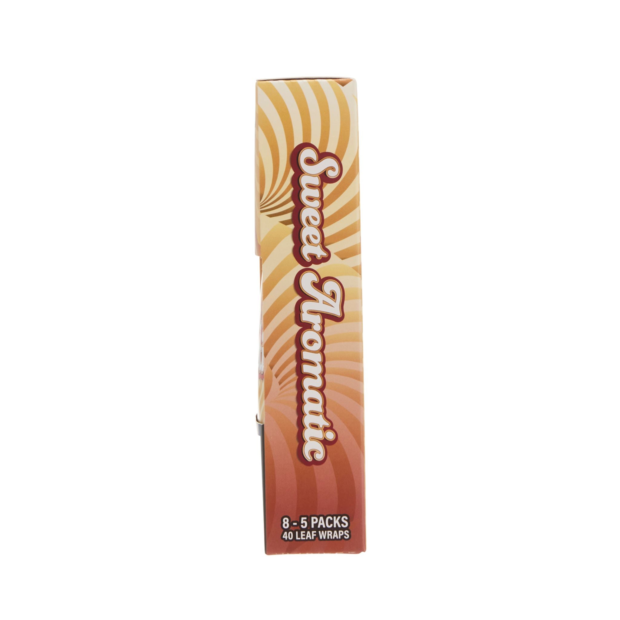 Side profile of LooseLeaf Sweet Aromatic Wraps box, highlighting premium craftsmanship and smooth-smoking design.
