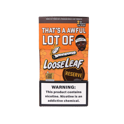 Front packaging of LooseLeaf x Desto Dubb Reserve Wraps 2-pack featuring “That’s A Awful Lot Of” branding and bold Reserve seal.