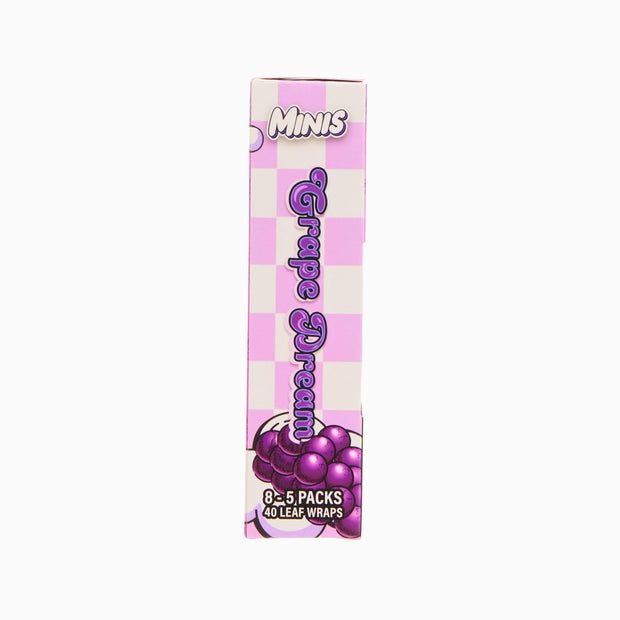 Side view of LooseLeaf Minis Grape Dream box with product name and wrap quantity.