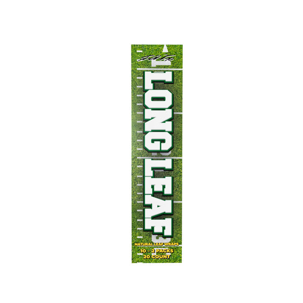 Side view of LooseLeaf Long Leaf wrap box styled like a football field ruler