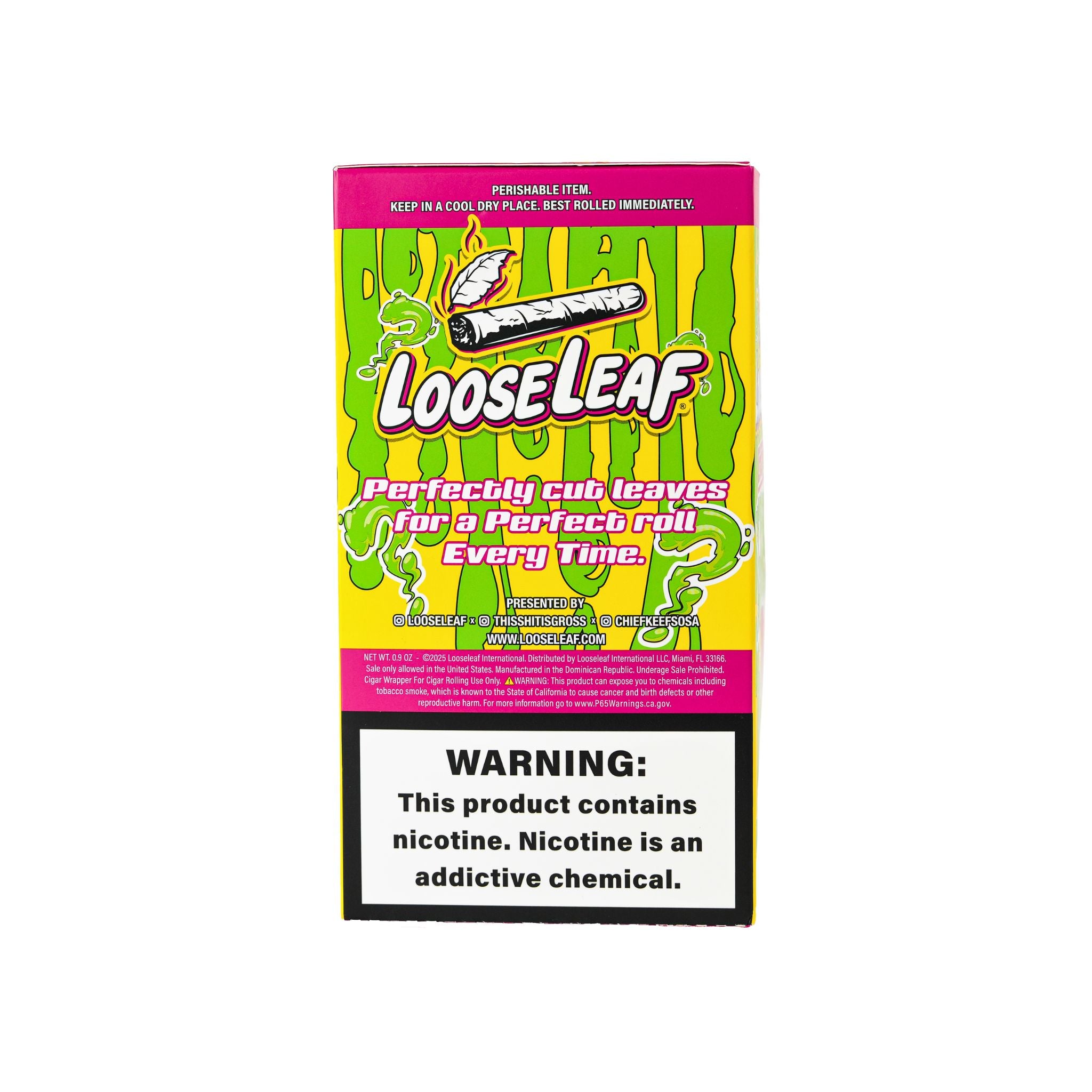 LooseLeaf x Chief Keef Gross Wraps – Back Panel with Product Details