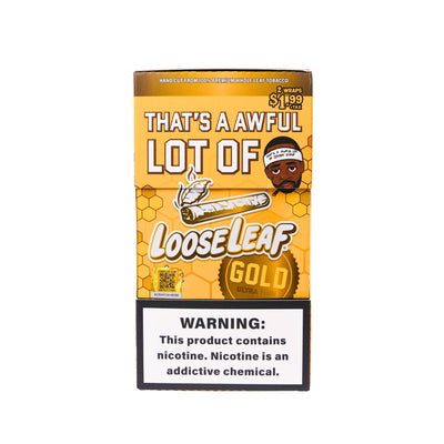 LooseLeaf x Desto Dubb Gold Ultra Thin Wraps front box view with “That’s A Awful Lot Of” branding