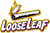 LooseLeaf logo with flaming blunt and neon Gross-inspired outline in yellow, pink, and black – premium rolling brand design
