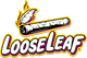 LooseLeaf logo with flaming blunt and neon Gross-inspired outline in yellow, pink, and black – premium rolling brand design