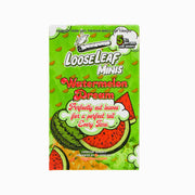 Back of Watermelon Dream Minis box with tropical-themed design and product quality statement.
