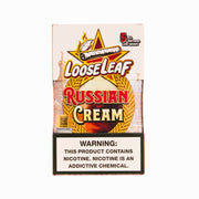 LooseLeaf Russian Cream Tobacco Wraps – 5-pack featuring a white and gold design with bold branding and a St. Basil's Cathedral background.